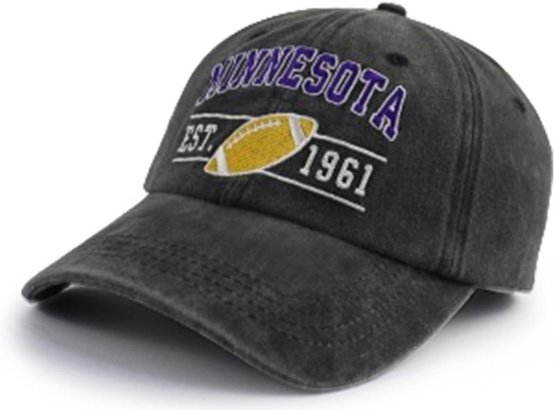 Terojnkl Embroidered City Football Hat for Men Women, Adjustable Unisex Cotton Fans Baseball Cap - Image 2